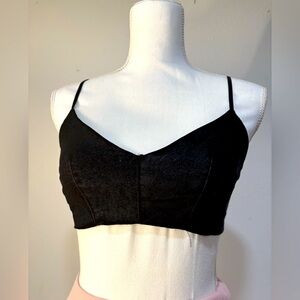 Black super crop top